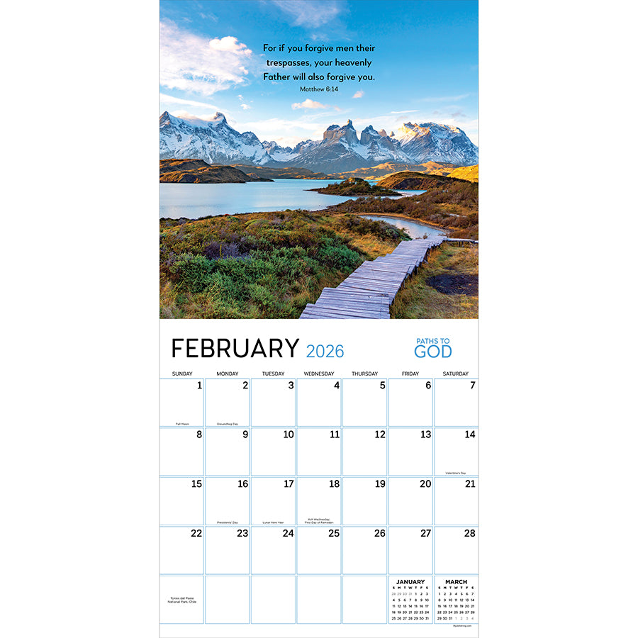 2026 Paths to God Wall Calendar