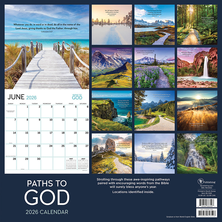 2026 Paths to God Wall Calendar