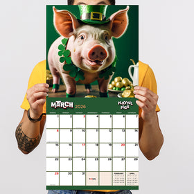 2026 Playful Pigs Wall Calendar - 0