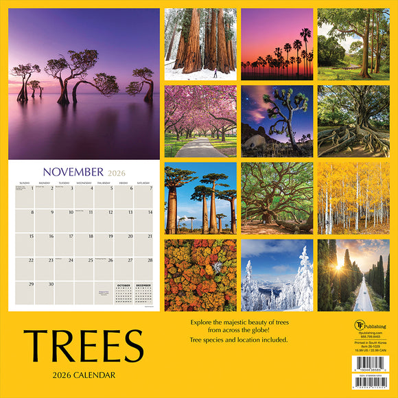 2026 Trees Wall Calendar