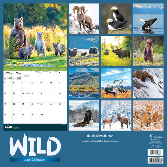2026 Wild Wall Calendar