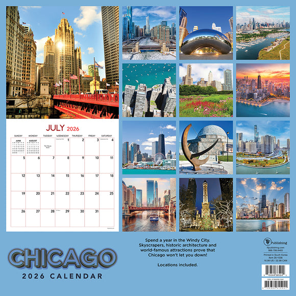 2026 Chicago Wall Calendar