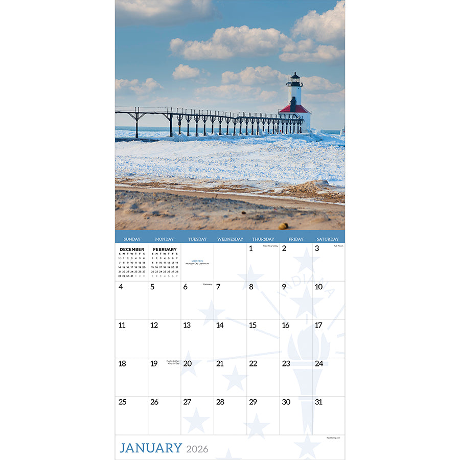 2026 Indiana Wall Calendar