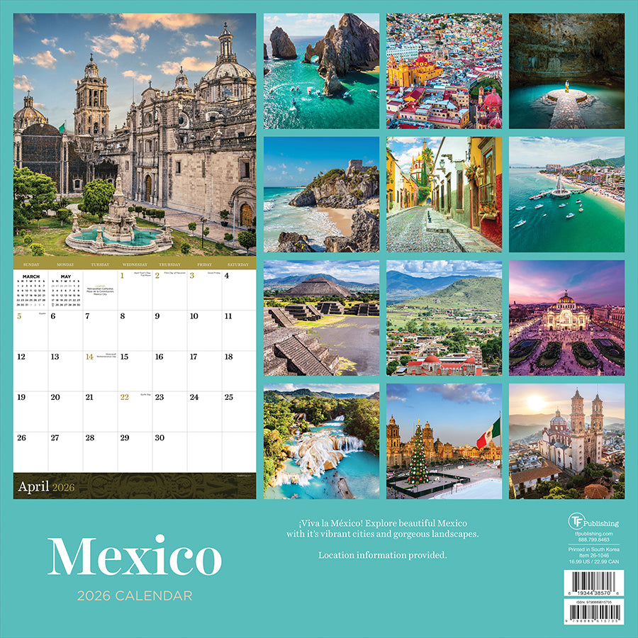 2026 Mexico Wall Calendar