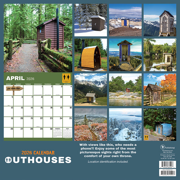 2026 Outhouses Wall Calendar