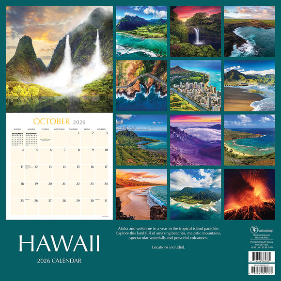 2026 Hawaii Wall Calendar