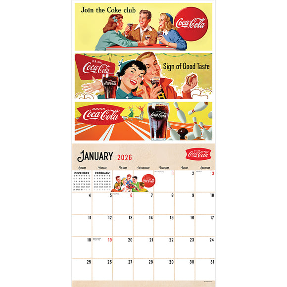 2026 Coke: Vintage Nostalgia Wall Calendar