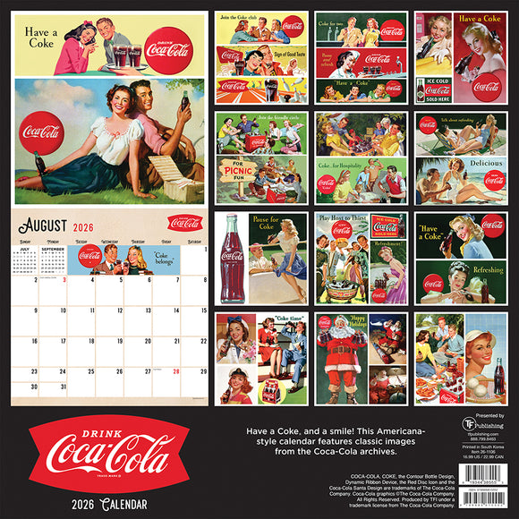 2026 Coke: Vintage Nostalgia Wall Calendar