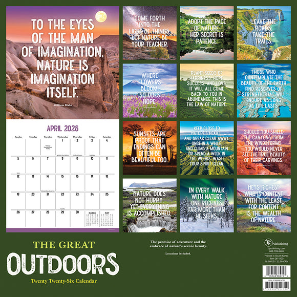 2026 The Great Outdoors Wall Calendar