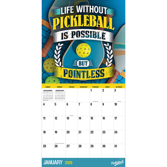 2026 Pickleball is Life Wall Calendar