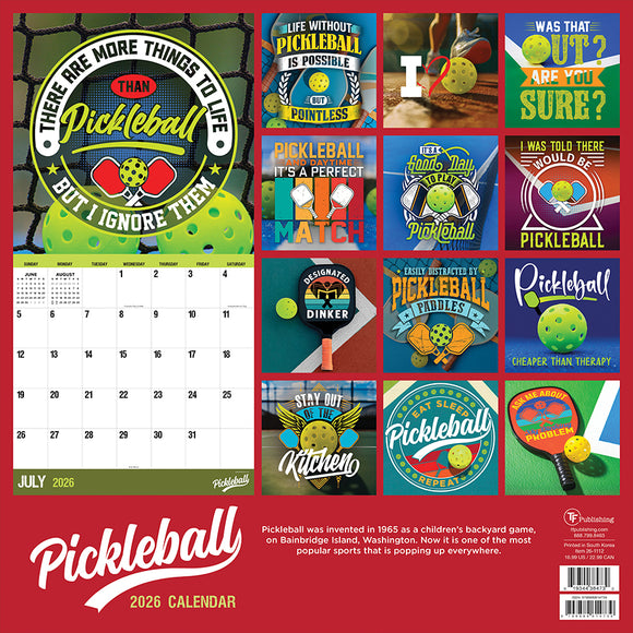 2026 Pickleball is Life Wall Calendar