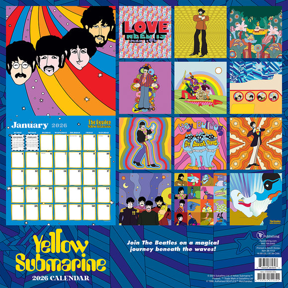 2026 The Beatles: Yellow Submarine Wall Calendar