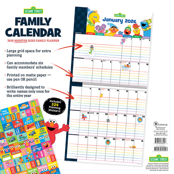 2026 Sesame Street: Monster Sized Family Planner