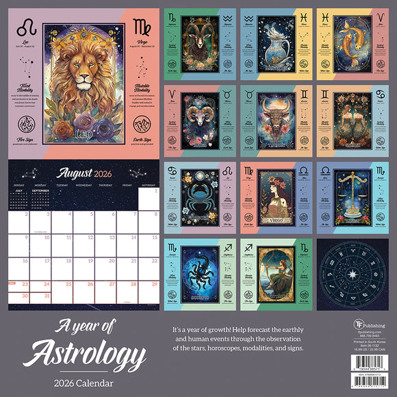 2026 Astrology Wall Calendar