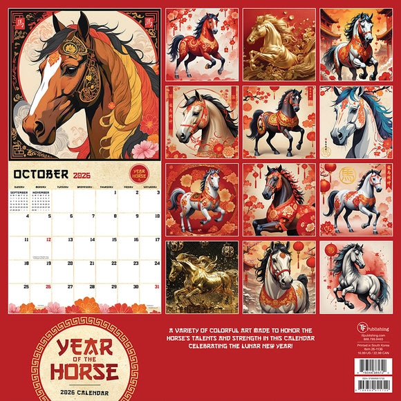 2026 Year of the Horse Wall Calendar