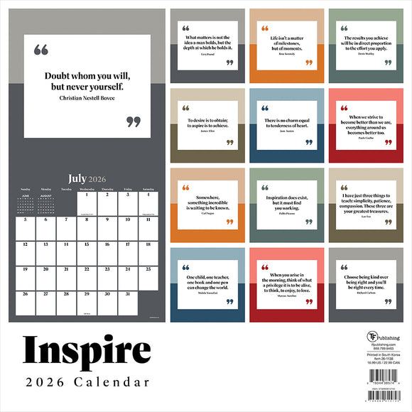 2026 Inspire Wall Calendar