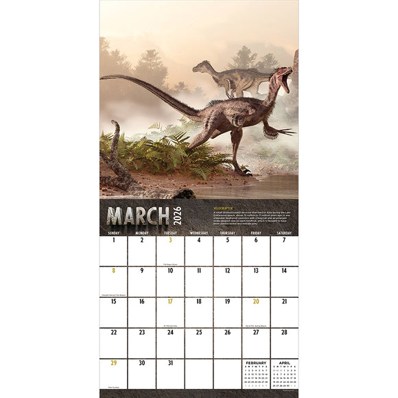 2026 Dinosaurs Wall Calendar