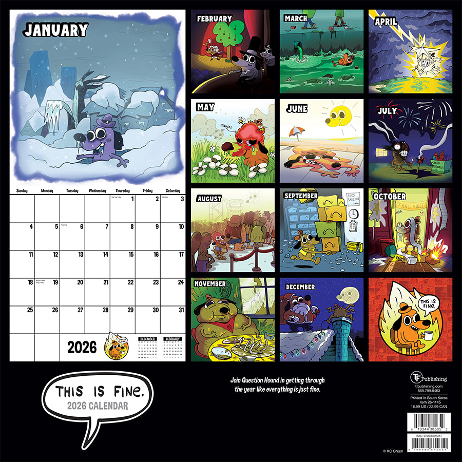 2026 THIS IS FINE Wall Calendar