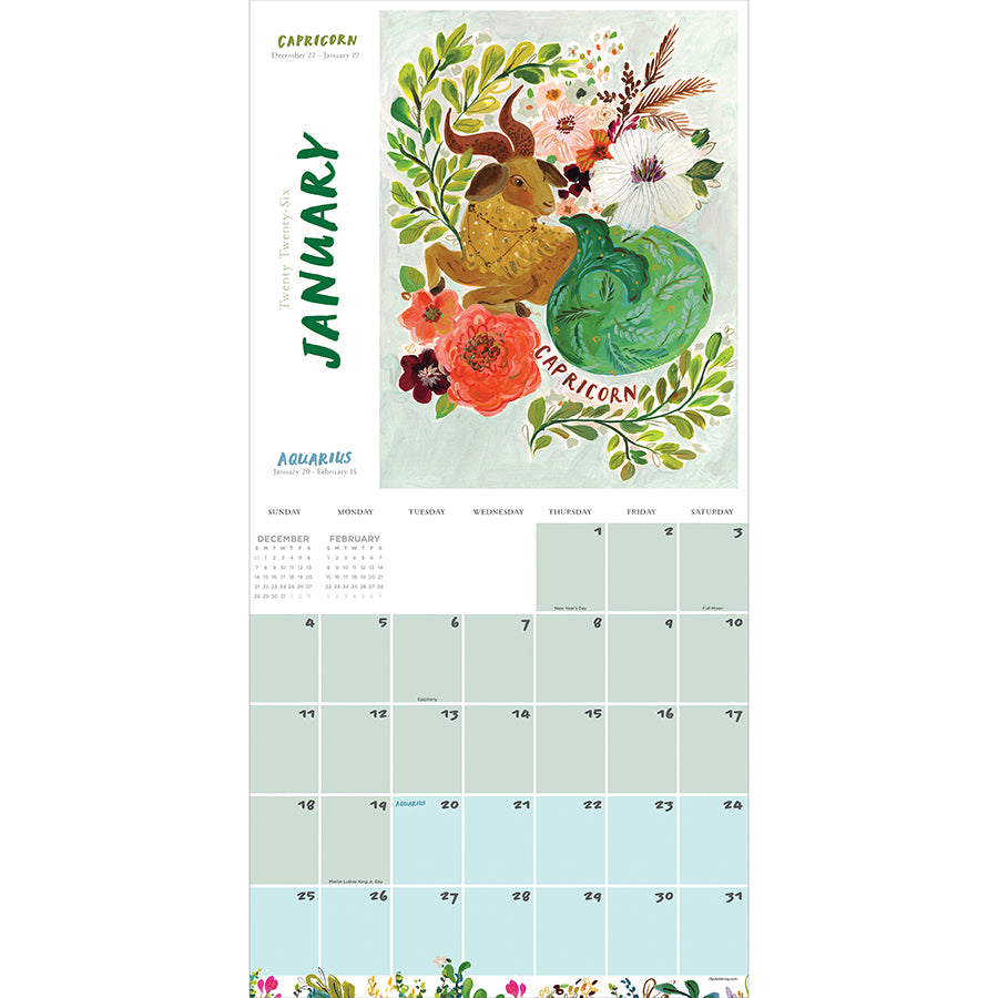 2026 Zodiac Wall Calendar