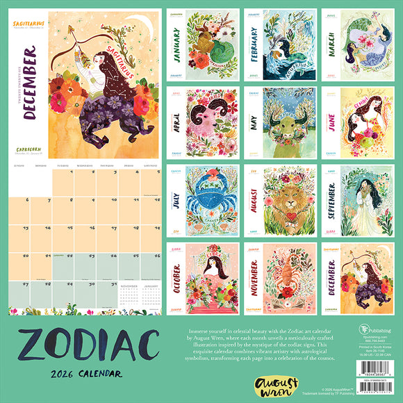 2026 Zodiac Wall Calendar