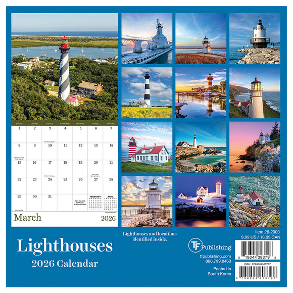 2026 Lighthouses Mini Calendar