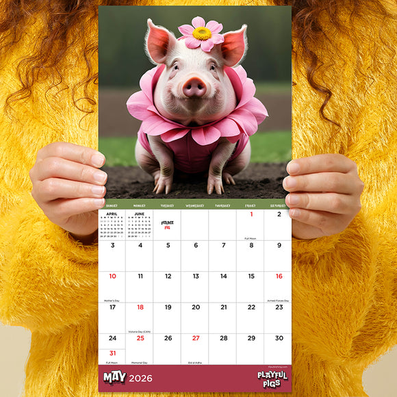 2026 Playful Pigs Mini Calendar