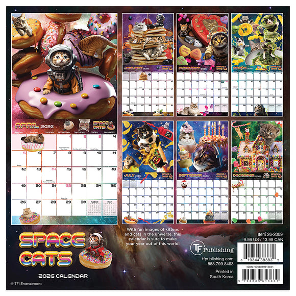 2026 Space Cats Mini Calendar