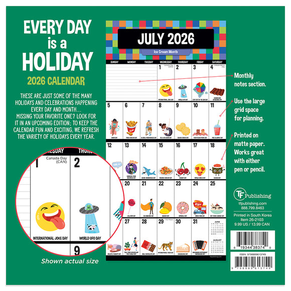 2026 Every Day's A Holiday Mini Calendar