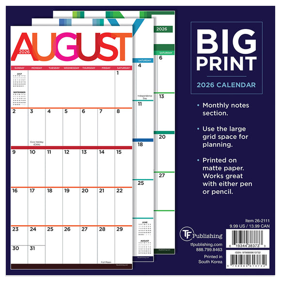2026 Big Print Mini Calendar