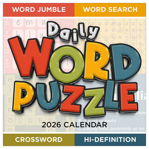 2026 Daily Word Puzzle Daily Desktop Calendar