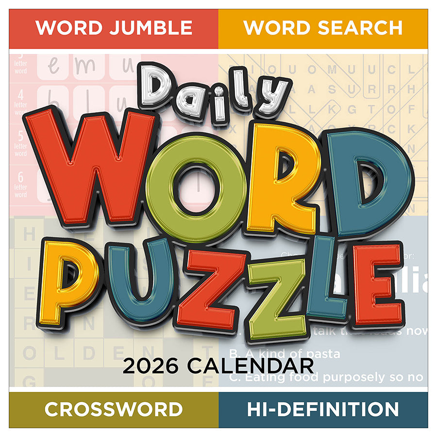 2026 Daily Word Puzzle Daily Desktop Calendar