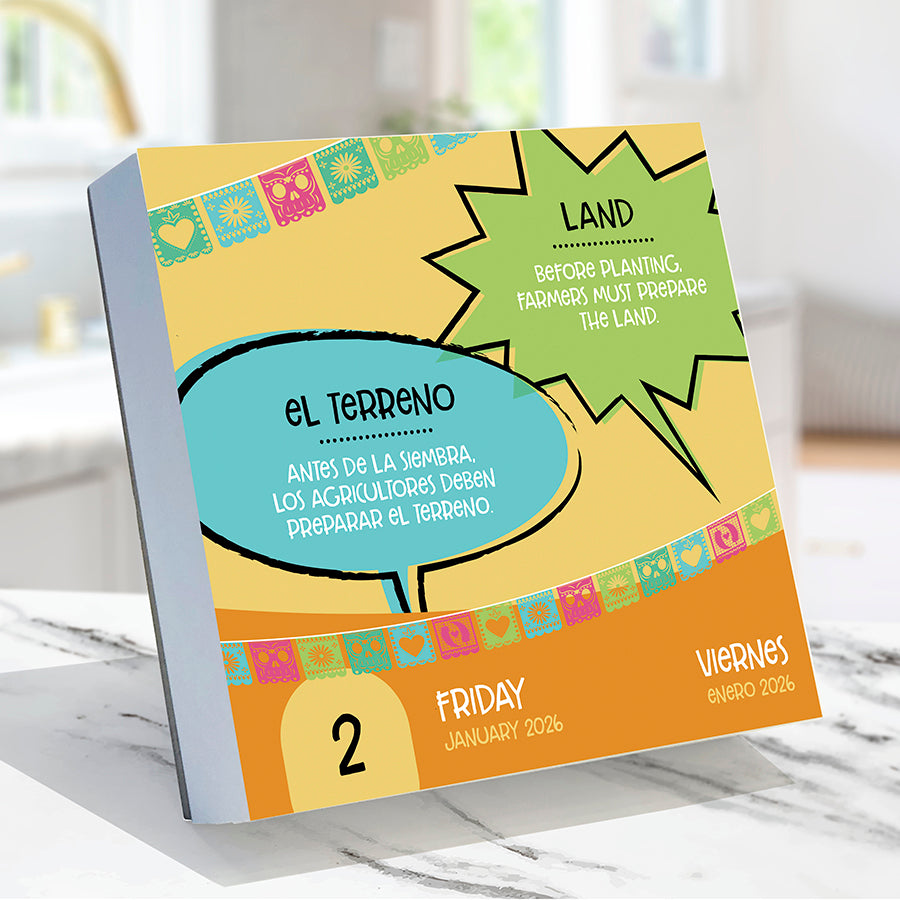 2026 Spanish Words Daily Desktop Calendar - 0