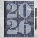 2026 Basket Weave Blue Medium Monthly Planner-1