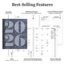 2026 Basket Weave Blue Medium Monthly Planner-2