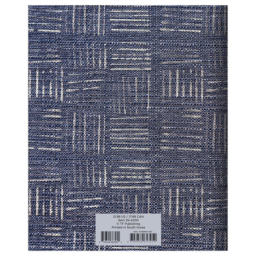 2026 Basket Weave Blue Medium Monthly Planner