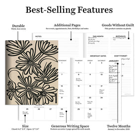 2026 Drawn Daisies Medium Monthly Planner - 0