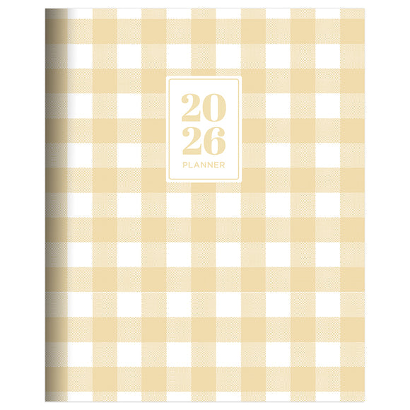 2026 Gingham Wheat Medium Monthly Planner