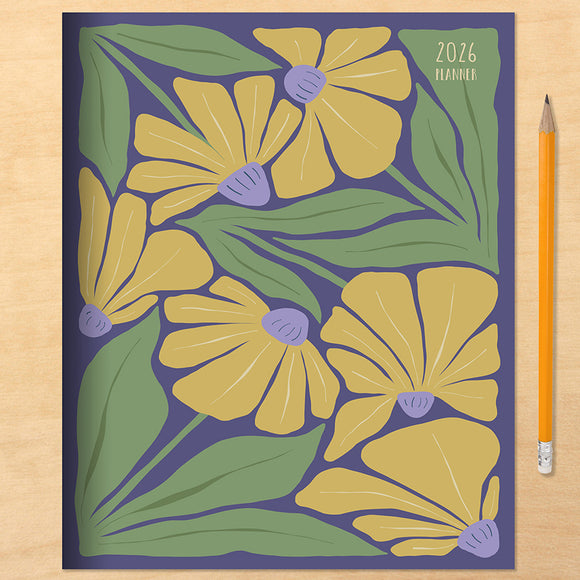2026 Goldenrod Flowers Medium Monthly Planner