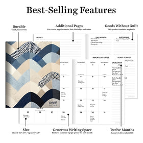 2026 Quilted Curves Medium Monthly Planner - 0