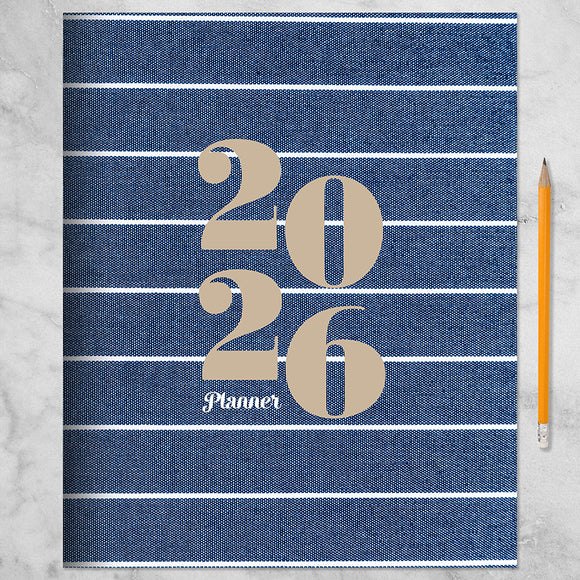 2026 Denim Large Monthly Planner