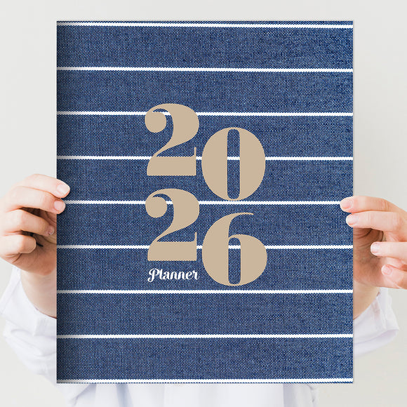 2026 Denim Large Monthly Planner