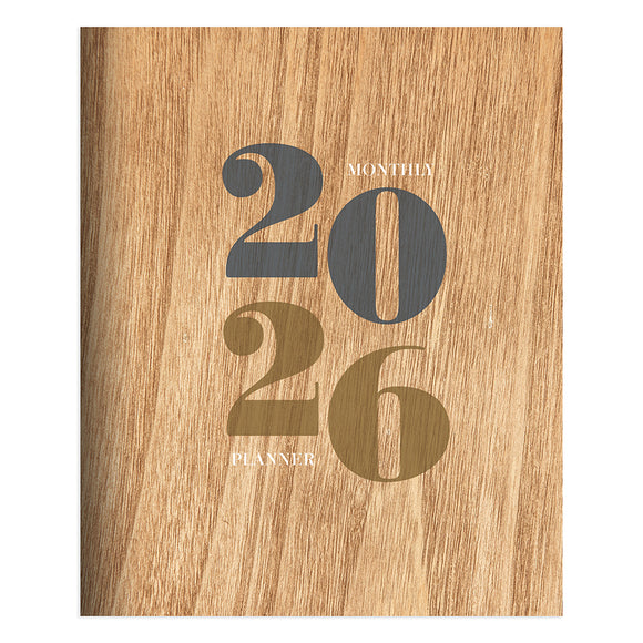 2026 Washed Oak Large Monthly Planner