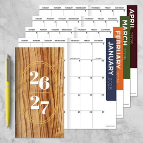 2026-2027 Classic Oak Small Monthly Pocket Planner - 0
