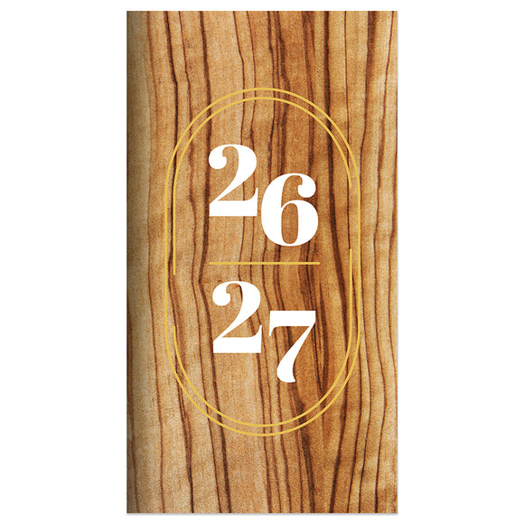 2026-2027 Classic Oak Small Monthly Pocket Planner