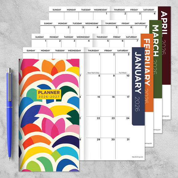 2026-2027 Color Burst Small Monthly Pocket Planner