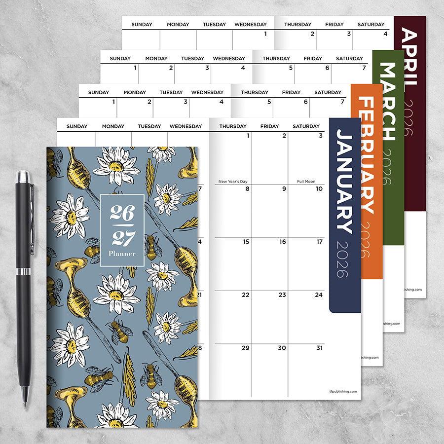 2026-2027 Honey Bees Small Monthly Pocket Planner - 0