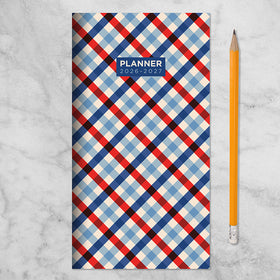 2026-2027 Patriotic Plaid Small Monthly Pocket Planner