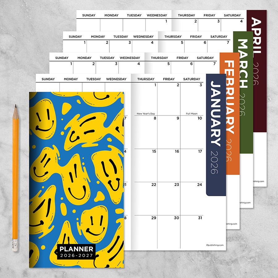 2026-2027 Smiley Small Monthly Pocket Planner - 0