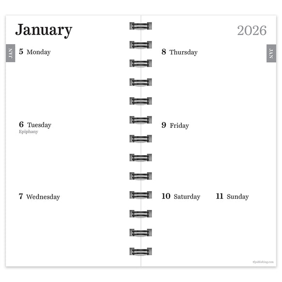 2026 Blue Blooms Small Weekly Monthly Planner
