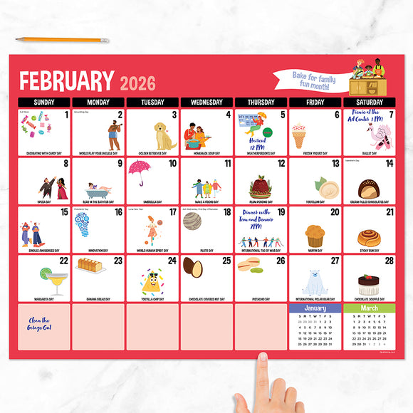 2026 Every Day's A Holiday Large Desk Pad Monthly Blotter Calendar